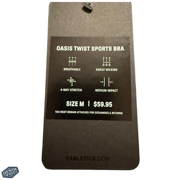 Fabletics Oasis Twist Medium Impact Sports Bra – Blue Spruce – Size M ~ NEW/NWT! - Picture 5 of 7